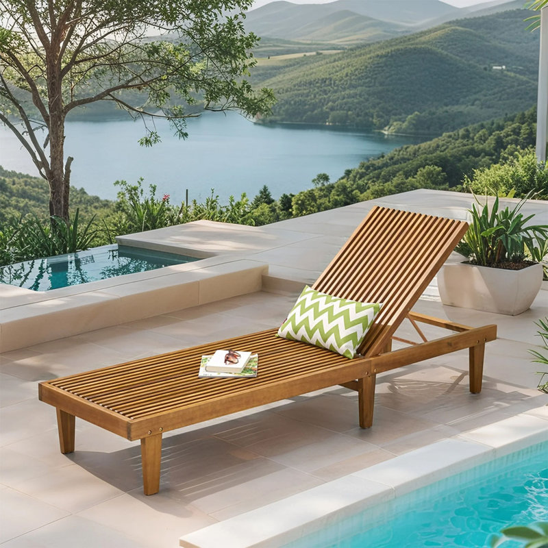 Méridienne inclinable 78,75 po, Teck