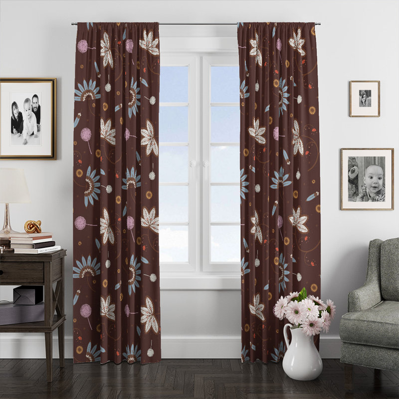 Panneaux de rideaux semi-transparents à motif floral, L 40 po x L 82 po