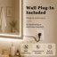 Miroir de salle de bain mural en cristal poli à lumière DEL sans brouillard TMMV l 48 po x H 36 po-1843092025
