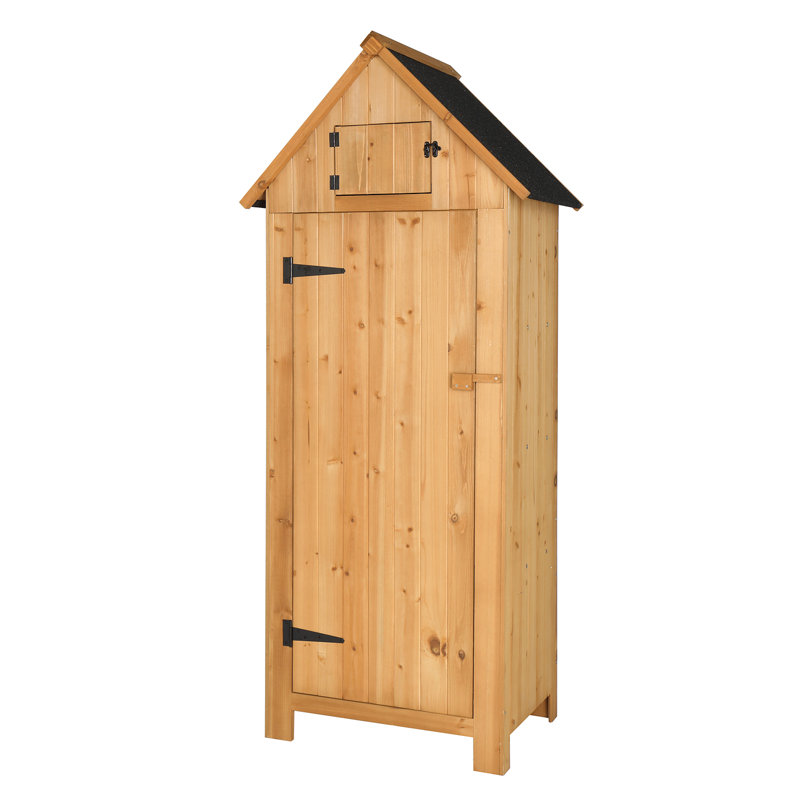 Fir 5.9 ft. W x 2.5 ft. D Solid Wood Storage Shed, Natural