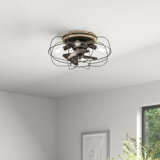 22" Evaro 3 - Blade Caged Ceiling Fan with Light Kit Included