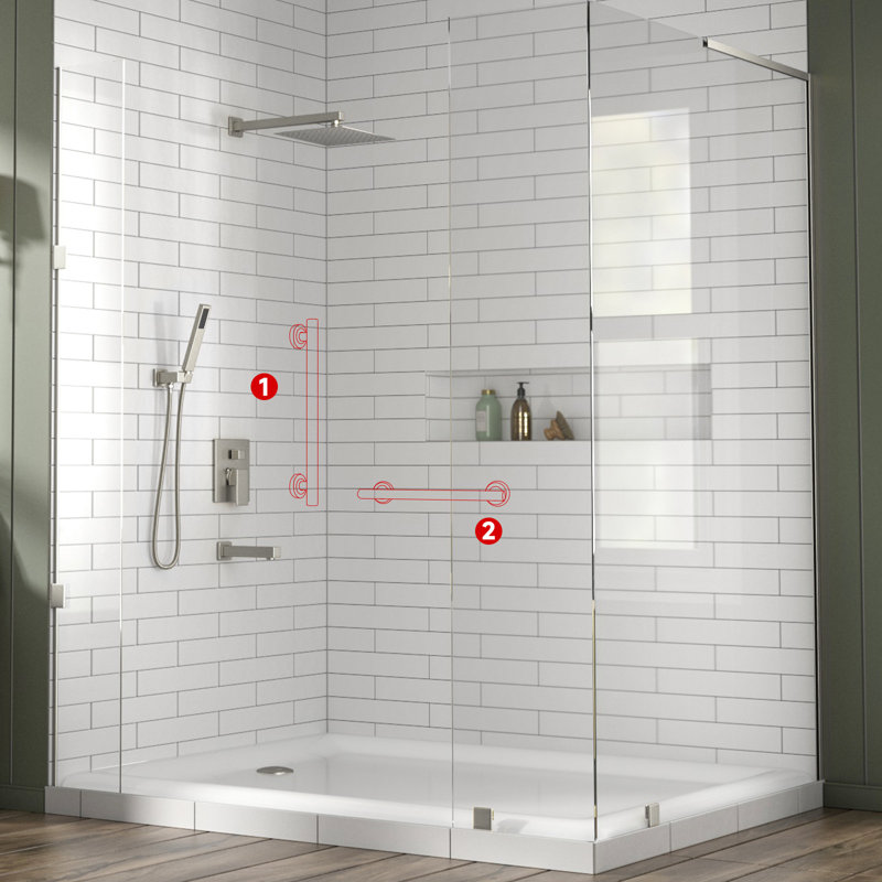 Barre d'appui de sécurité 18 po Bath Bath, Nickel brossé, 18"
