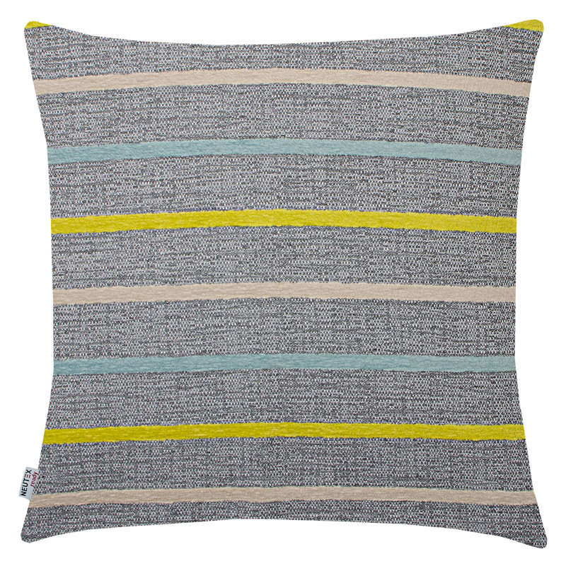 Raye Striped Square Throw Pillow Cover, Anthracite/Purple, 48cm H x 48cm W x 0.5cm D