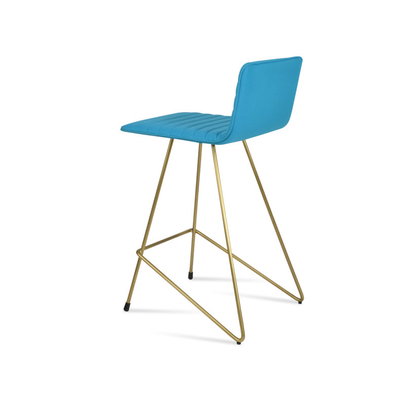 Tabouret de bar et de comptoir Corona, Tabouret de bar (siège d'une hauteur de 30 po), Turquoise, Laiton