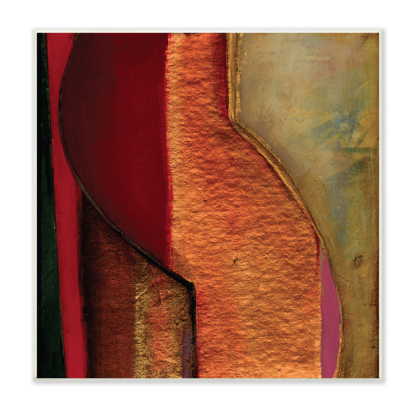 « modern zig zag », reproduction de peinture à l’acrylique encadrée, H 12 po x l 12 po, Plaque murale