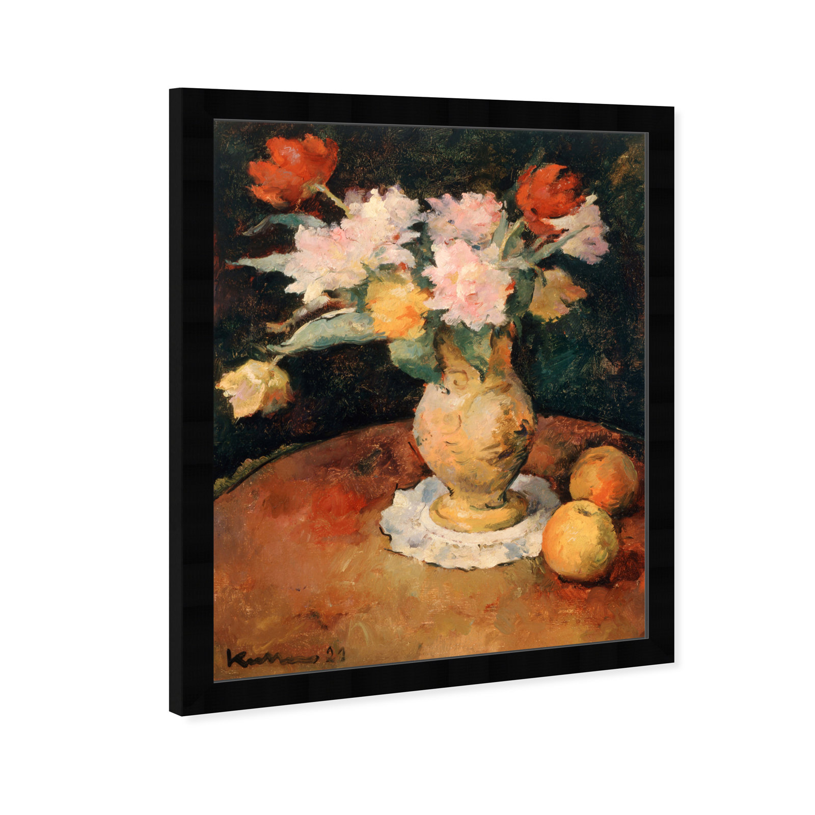 Joseph Kutter - Pivoines, 45" H x 36" W x 0.5" D, Black