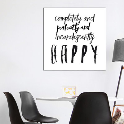 Happy 1 Piece Wrapped Canvas Wall Art
