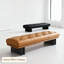 Banc rembourré en bois massif orange-981254770
