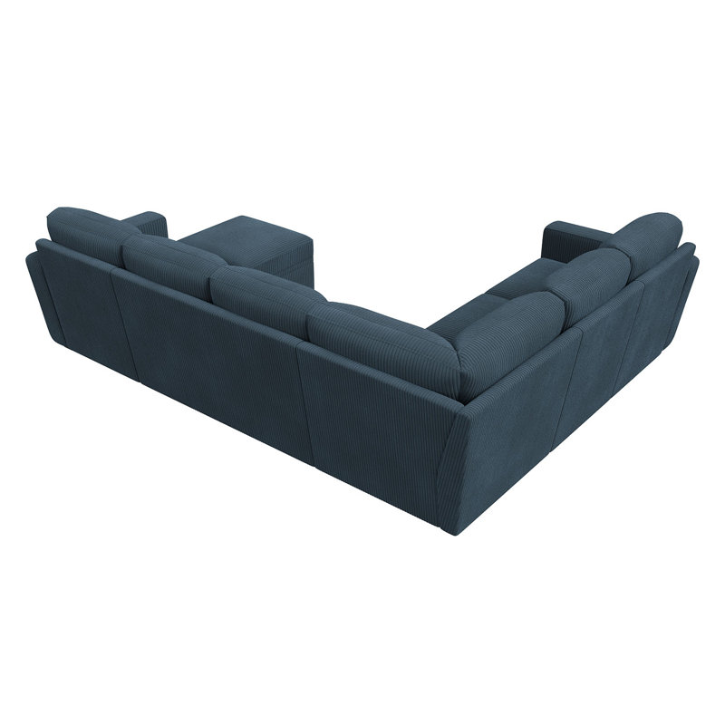 Canapé modulaire Hoelscher, Velours côtelé bleu