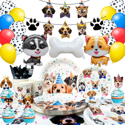 148pcs Puppy Dog Birthday Party Supplies