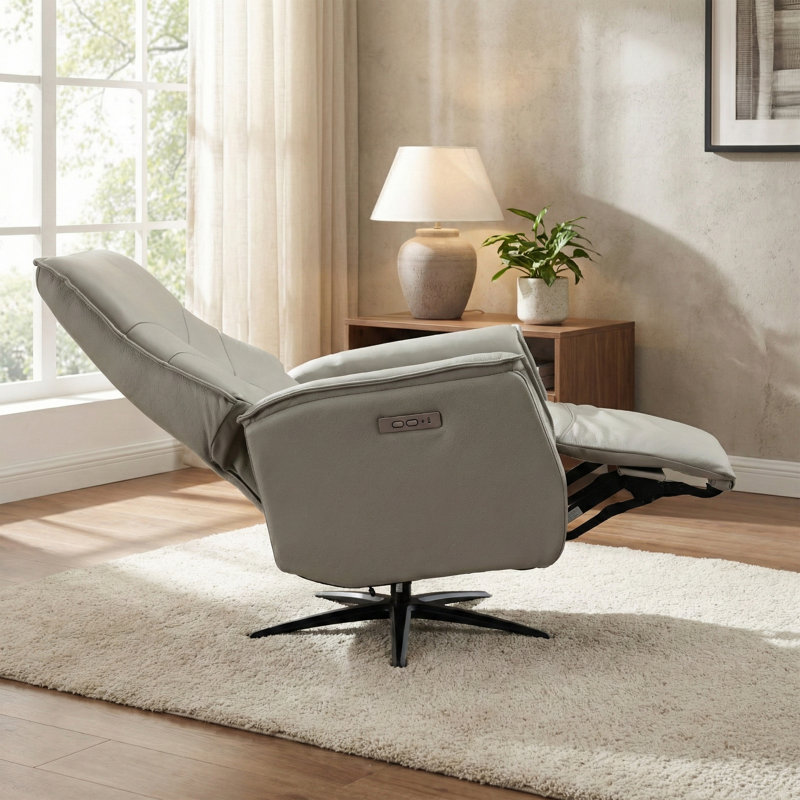 Makinlie 76cm Wide Swivel Standard Recliner, Moon