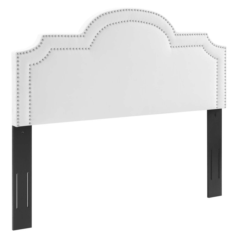 Tête de lit en velours Belinda par Modway, Blanc, Très grand/Très grand californien