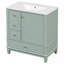 Armoire de rangement pour salle de bain avec lavabo, porte à fermeture en douceur et 3 tiroirs-394124475