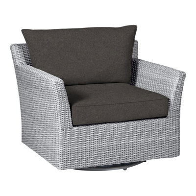 Club Woven N-Dura Resin Wicker Outdoor Swivel Glider Chair by Summer Classics