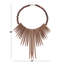 13 po x 3 po x 18 po, décoration murale de style tribal en bois brun avec collier perlé