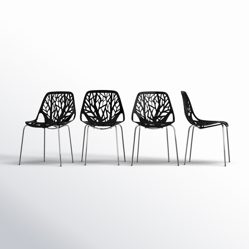 Chaise d'appoint empilable Wiltz, Noir