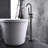2 Handle Bathroom Freestanding Tub Filler with Diverter-118786402