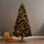 Arbres de Noël avec cadre de rangement et conception pliables, 7,5 pi, plastique noir et métal
