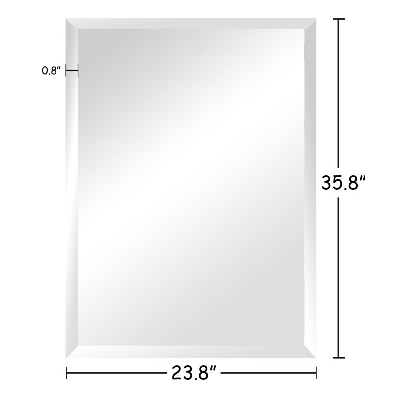 Rectangle Beveled Frameless Bathroom Vanity Mirror Decorative Wall Accent Mirror