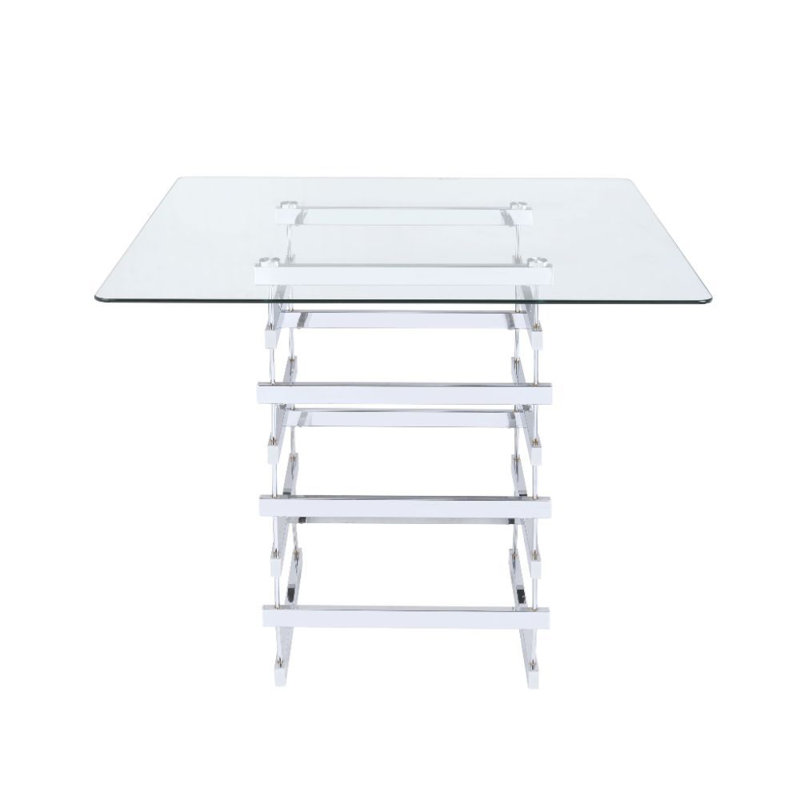 Ransdell Glass Top Metal Base Dining Table