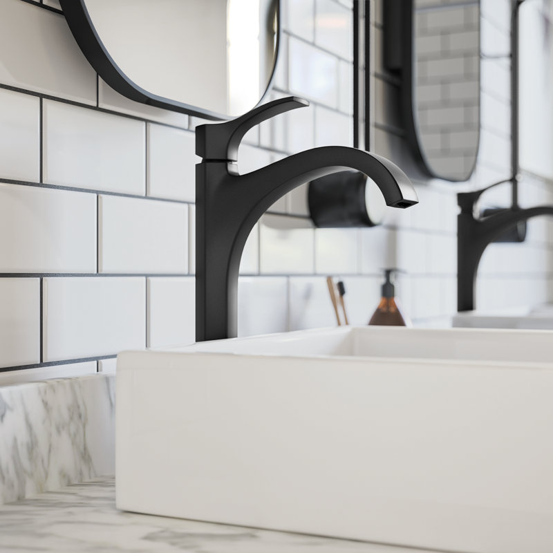 Locarno Single Hole Bathroom Faucet, Matte Black