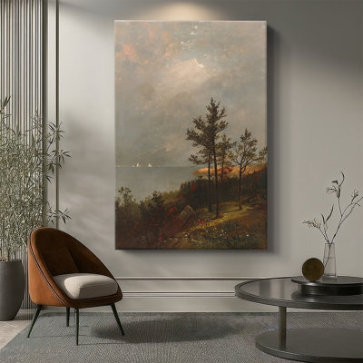 «Gathering Storm» sur Long Island Sound - toile tendue par John Frederick Kensett