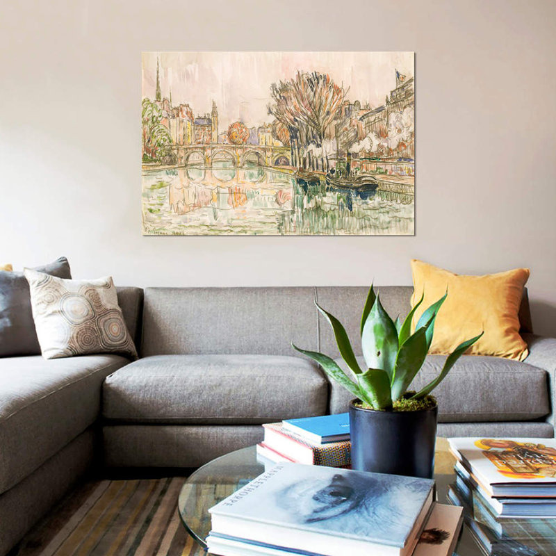 « the pont neuf, paris », reproduction sur toile, H 8 po x l 12 po x P 0,75 po, Toile tendue, Pas de tapis
