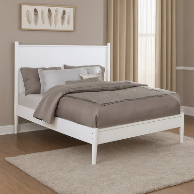 Mid-Century Modern Wooden Platform Bed