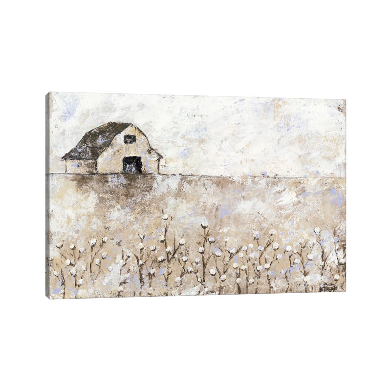 Cotton Farms by Britt Hallowell - Wrapped Canvas Painting, 152.5 cm H x 101.5 cm W