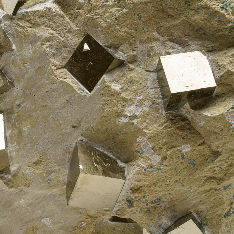 Genuine Pyrite Cubes on Basalt from Navajun, Spain (34.5 lbs)