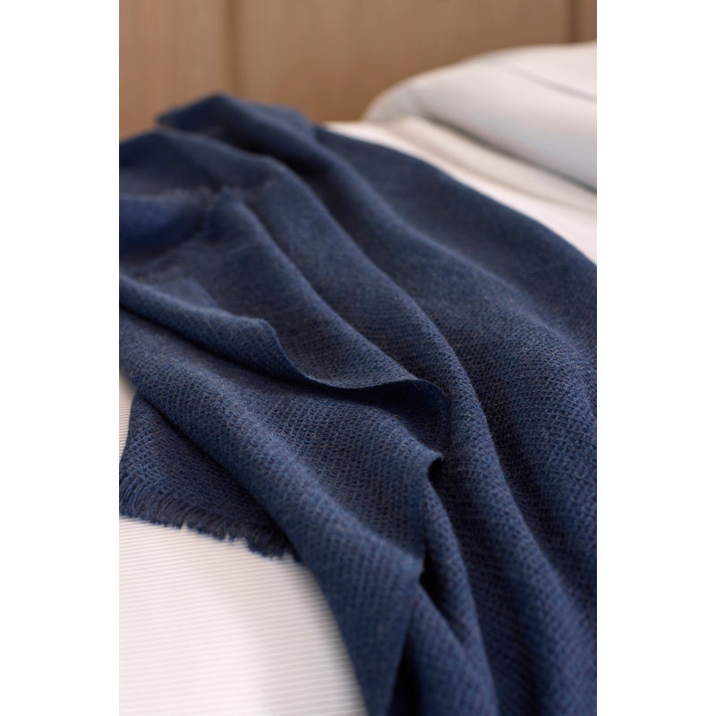 Alpaca Waffle Throw, 60" L x 50" W, Slate Blue