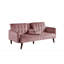 Canapé-lit de 72 po - Dossier convertible pliant en lit double avec porte-gobelet et table rabattable - Canapé en lin compact pour petits espaces - Assemblage facile, rose