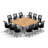 Rectangle 12 Person 80'' L Training Table and Chair Set with Casters-86134233