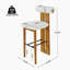 Ensemble de tabourets d'intérieur rembourrés fabriqués à partir de bois provenant de sources durables, idéal pour divers styles d'intérieur et sièges confortables-368528161