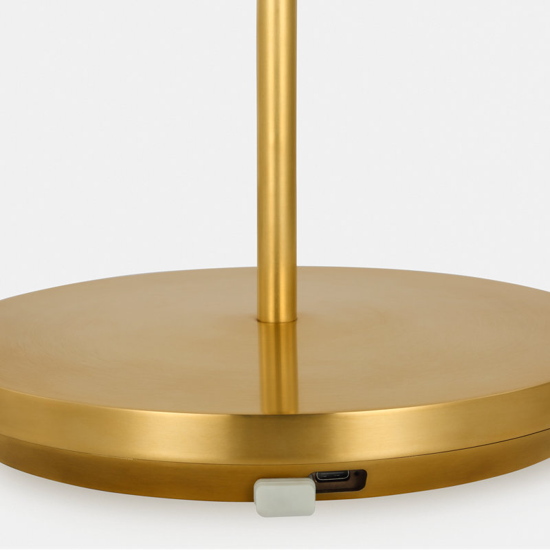 Nevis Medium Rechargeable Floor Lamp, Antique Brass