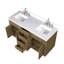 Meuble-lavabo double en chêne 60 po X P 22 po D, plateau en marbre de culture et ensemble de robinet-1679111042-1679111043-1679111041