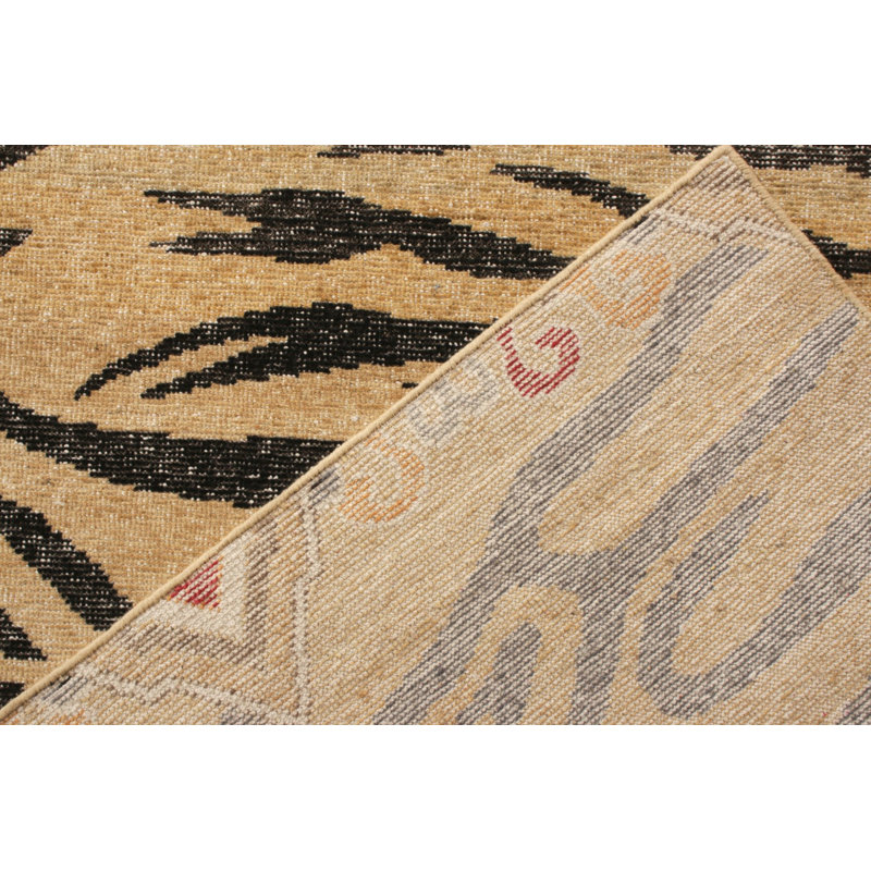 Distressed Homage Hand Knotted Wool Animal Print Area Rug, Rectangle 10' x 14'