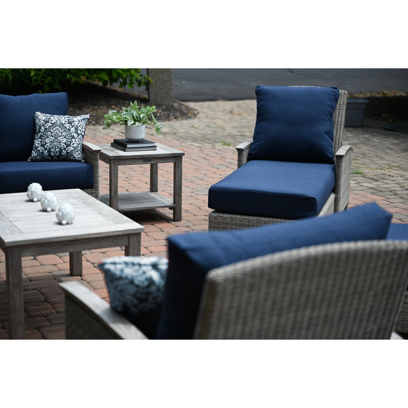 Shelburne 40" Outdoor Weathered Teak Rectangle Coffee Table