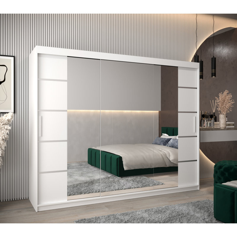 Lorent 3 Door Manufactured Wood Wardrobe, White Matt