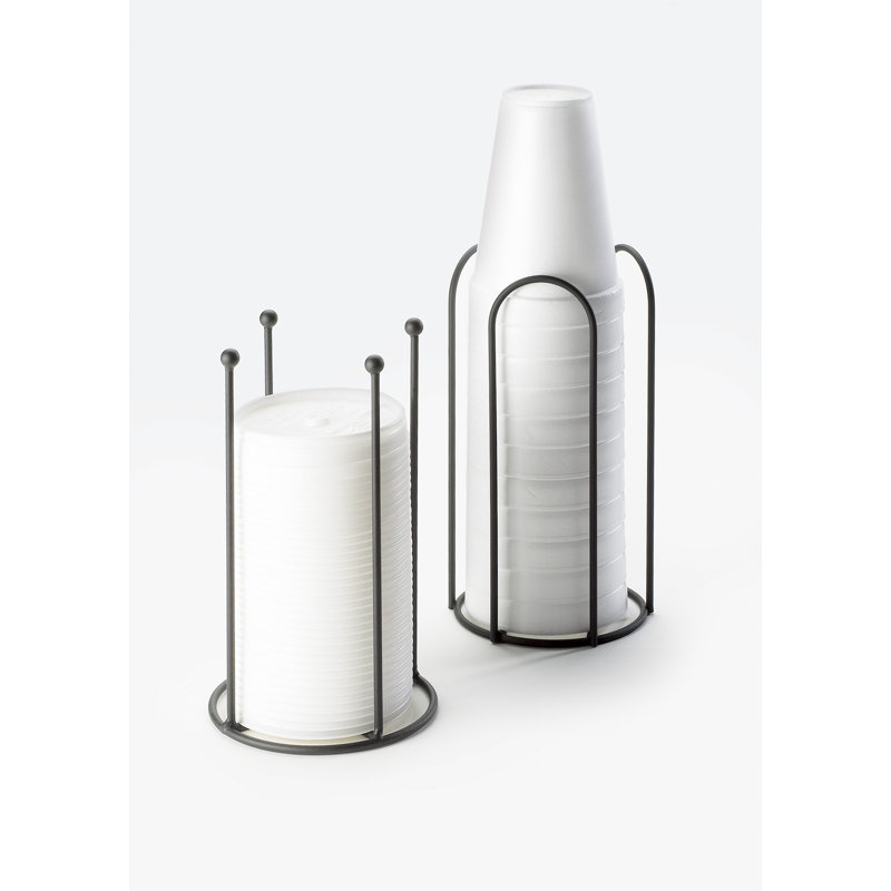 Black Wire U-Shaped Cup and Lid Dispenser Organizer