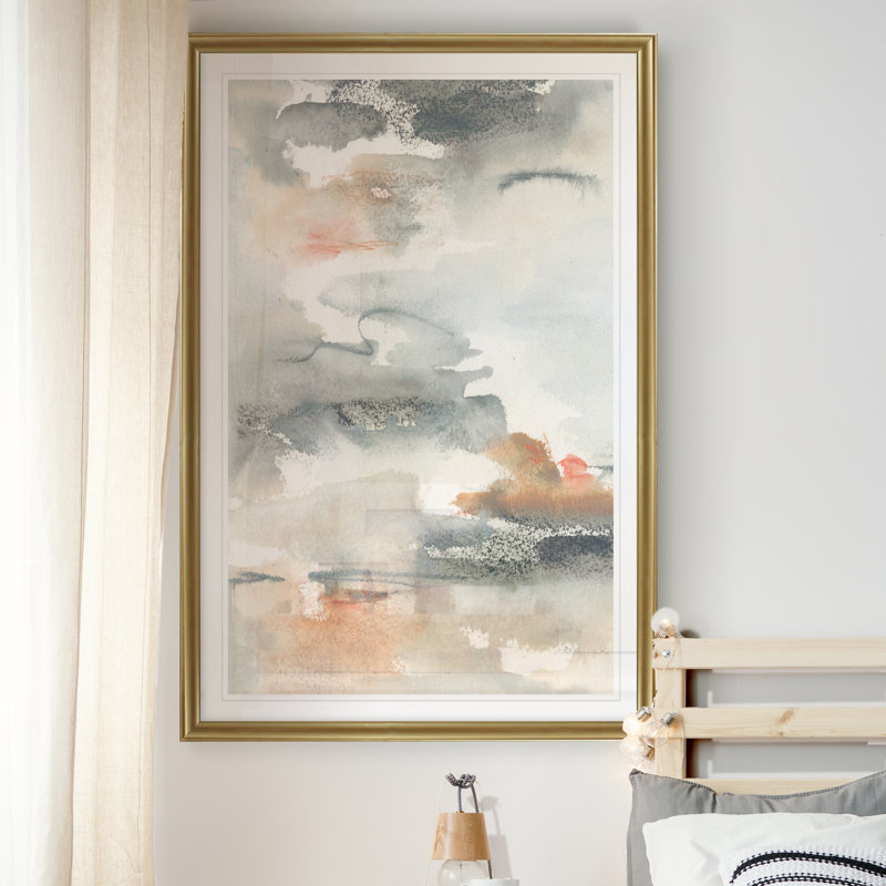«Lily Pad Impressions I», reproduction d'art sur toile, H 26,5 po x l 36,5 po x P 1,5 po, Cadre noir