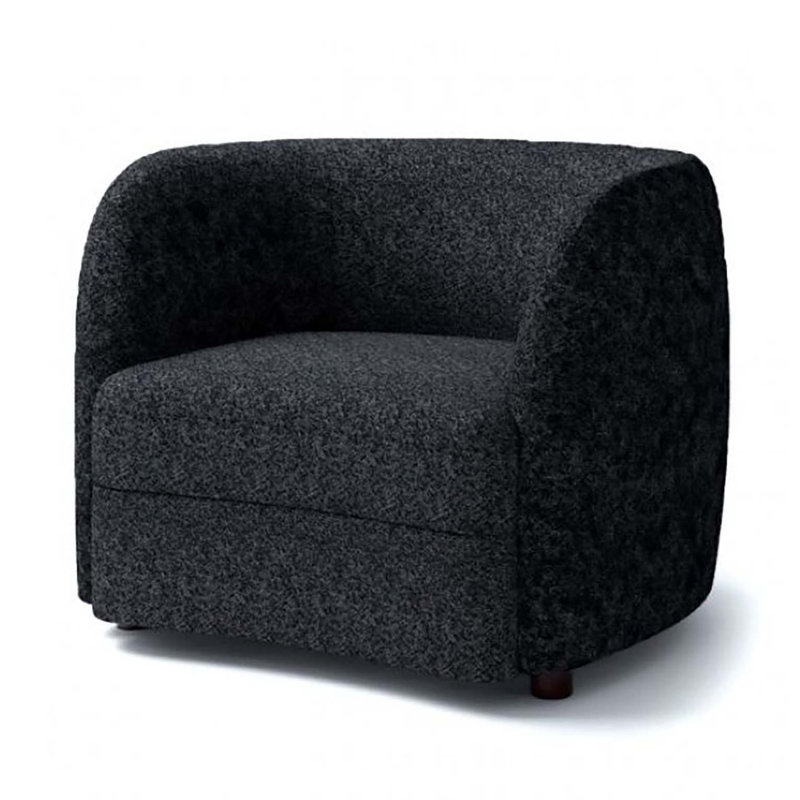 Fauteuil demi-tonneau de 43,25 po de largeur, Bouclé noir