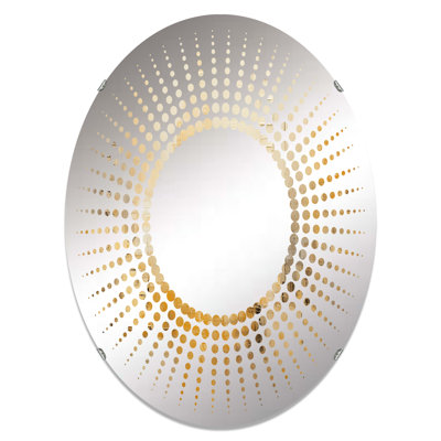 Modern Cityscape Skycraper Bronze Blocks II - Miroir décoratif Starburst | Ovale