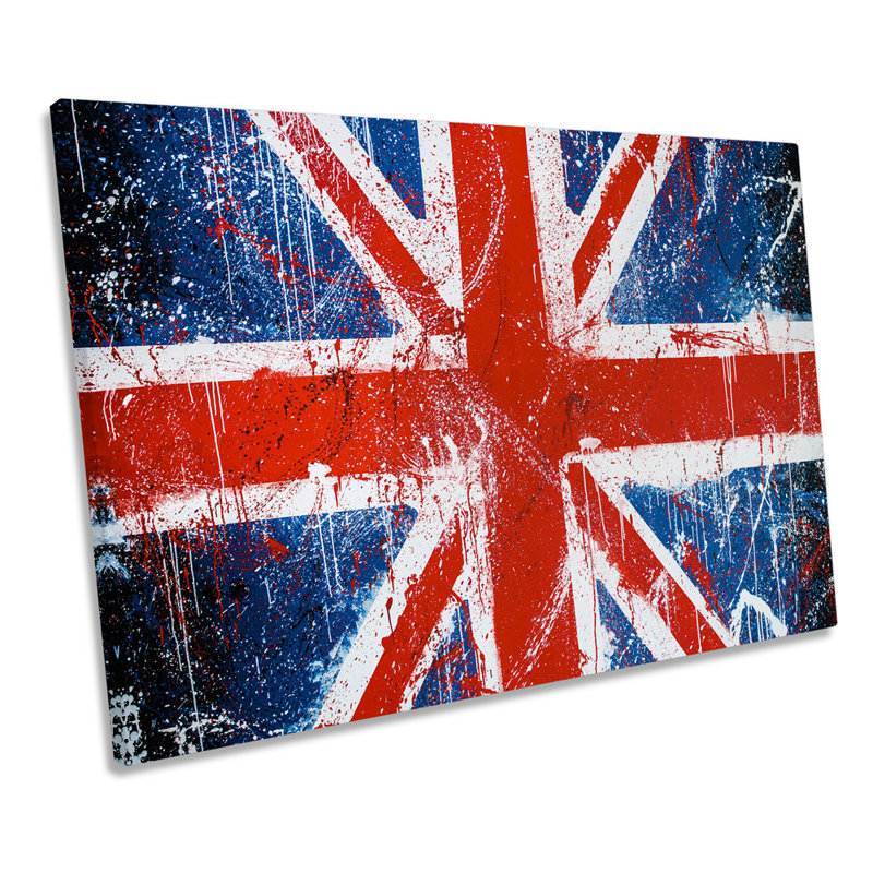 Union Jack Flag Grunge - Wrapped Canvas Print, 30.5cm H x 45.7cm W x 2cm D