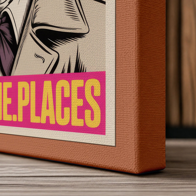 Skeleton Ranger Retro 1 Piece Wrapped Canvas Wall Art, 18x12 - 45.7 x 30.5 cm, Terracotta Border
