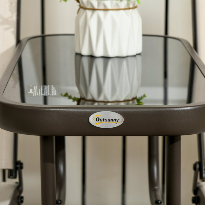 Banc oscillant avec table centrale Outsunny, Beige
