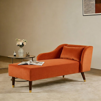 Chaise longue rembourrée en velours Barbanell