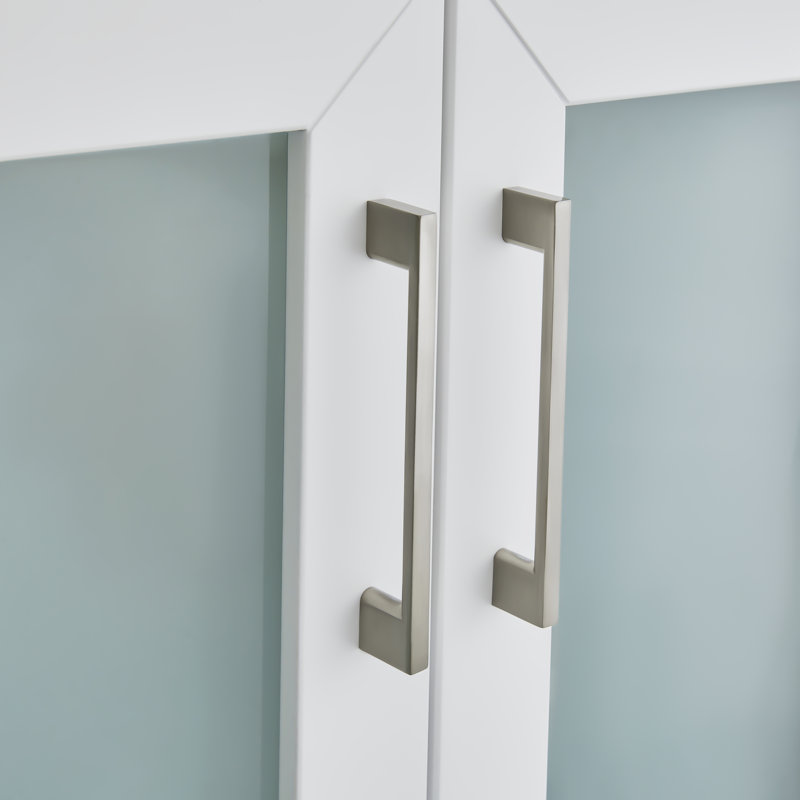 Karson 96'' Double Bathroom Vanity with Ceramic Top with Mirror, White