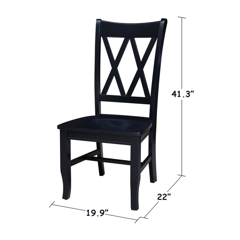 Chaise d'appoint en bois massif Audianna, Noir