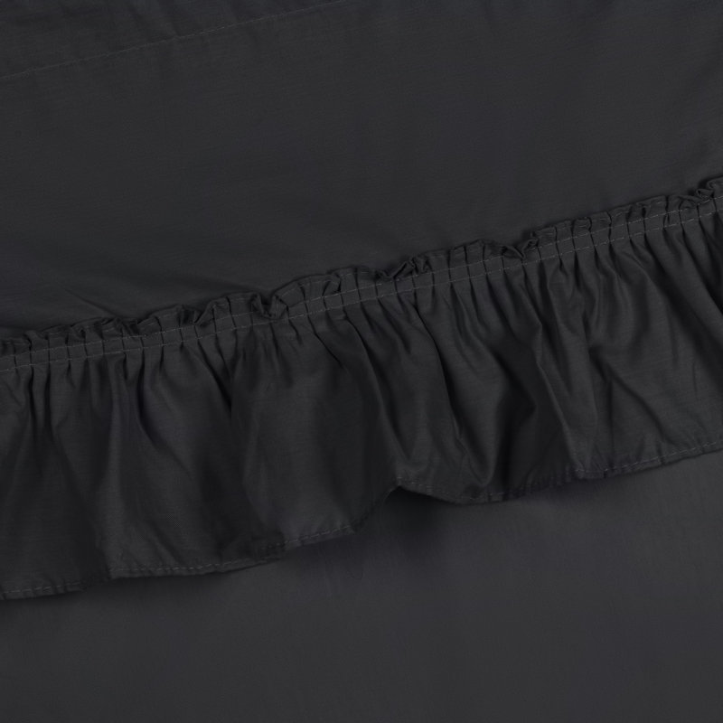 Ellis Tailored Cafe Curtain, Black, 56" W x 24" L